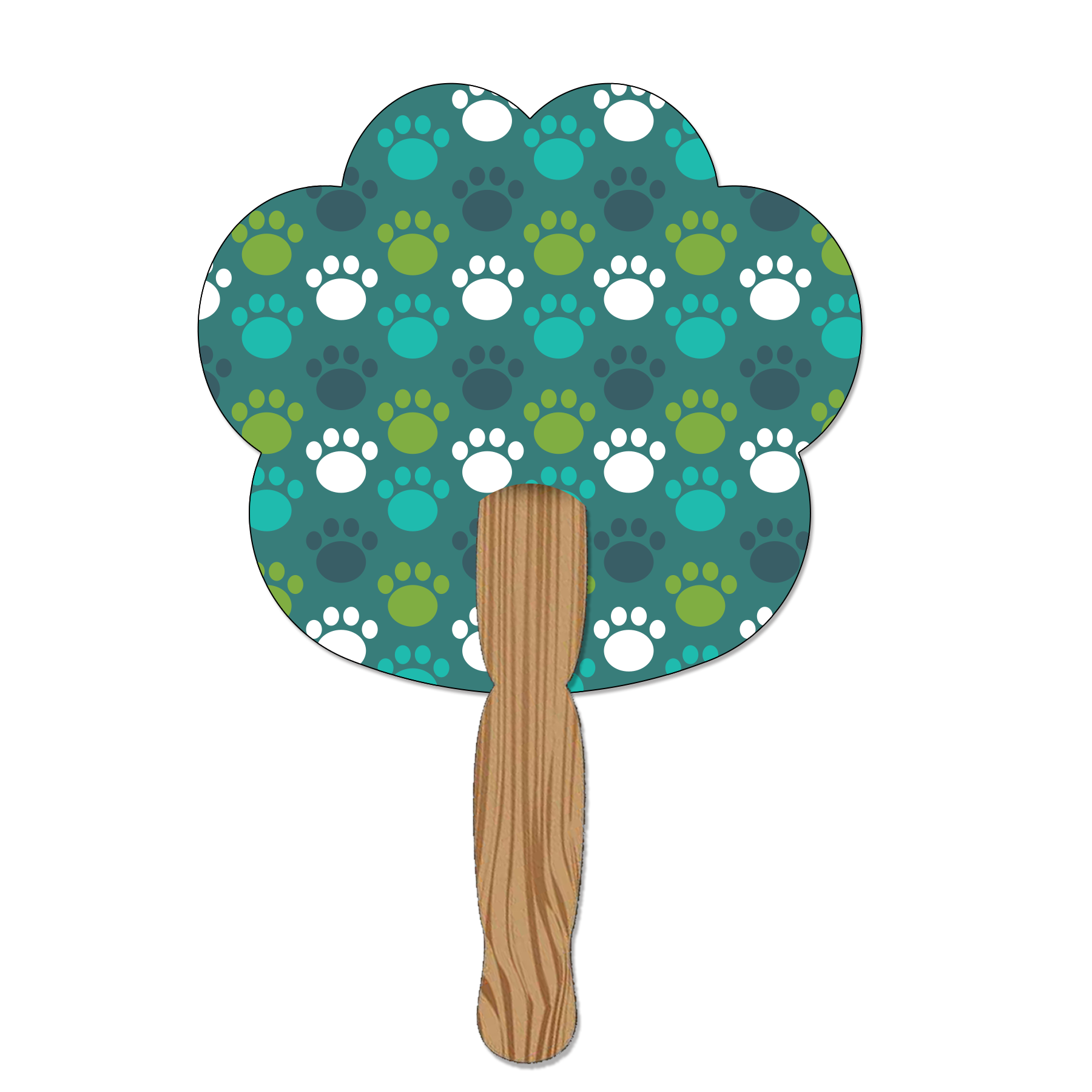 Hand Held Paper Fan - Paw
